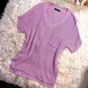 Dokotoo • Lavender Lilac Short Sleeve Knit Pocket Top